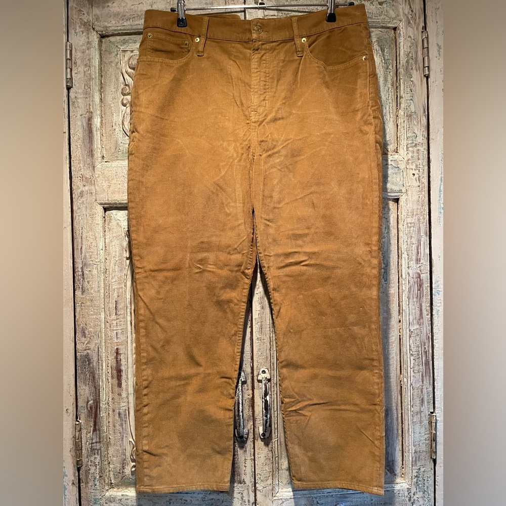 NWOT J.Crew a vintage Slim Straight Corduroy Jeans /35, Tan/